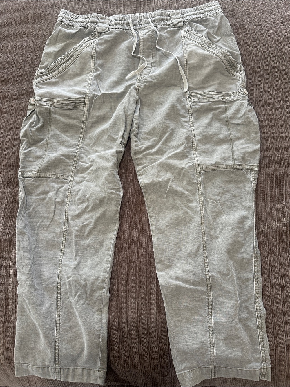 Women’s  Light Gray Anthropologie Drawstring Cargo Pants